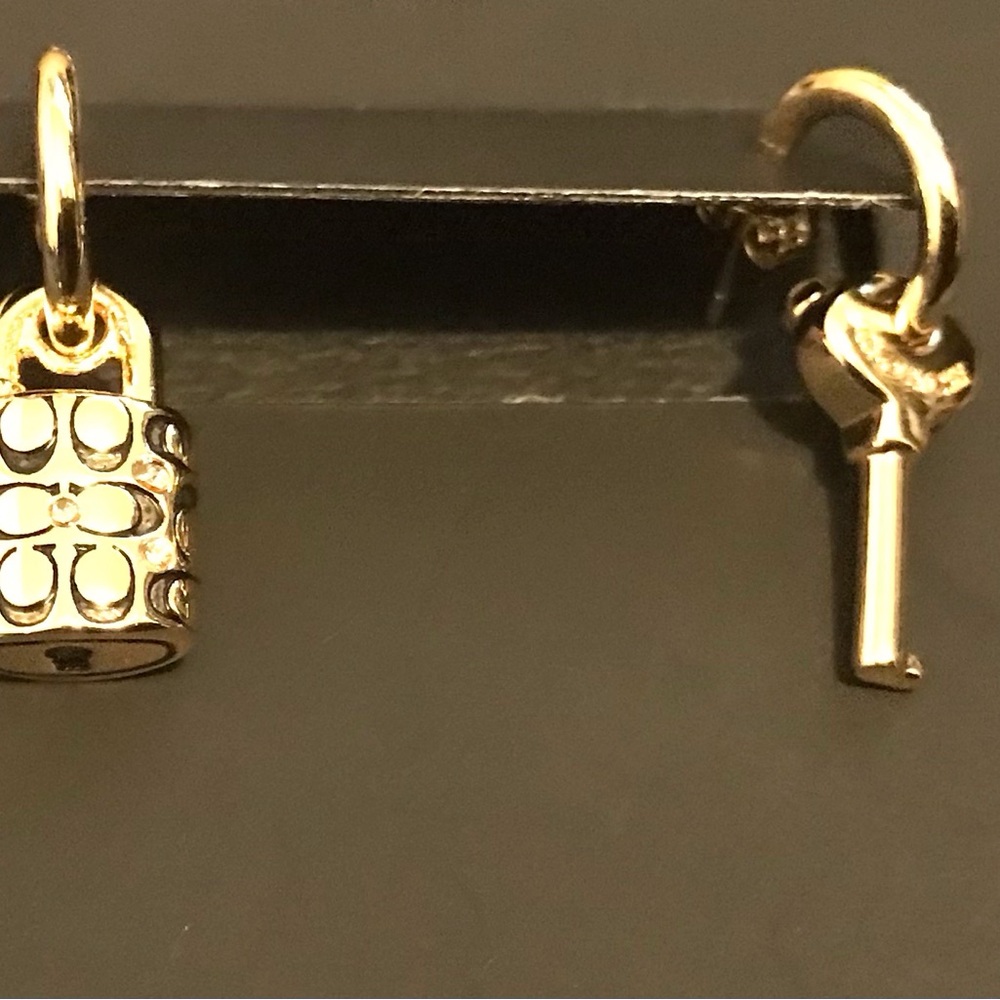 Quilted Padlock Key Mismatch Earrings - Picture 3 of 4